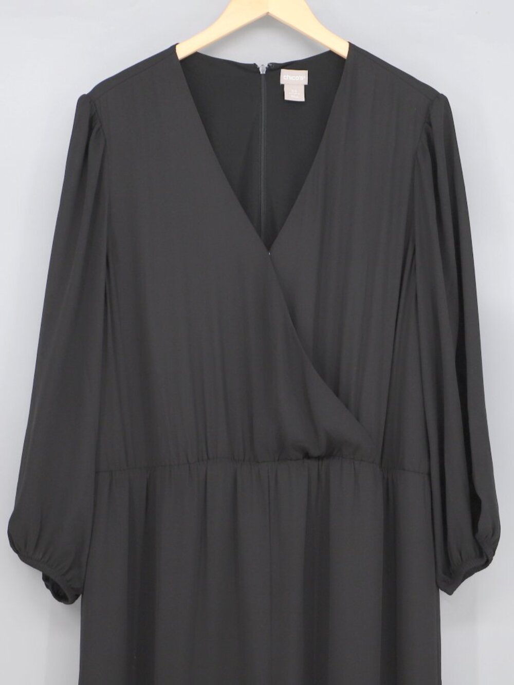 NWT CHICO'S Crepe Jumpsuit 3/4 Sleeve in Black Size 3.5/ US 18 - Picture 3 of 8